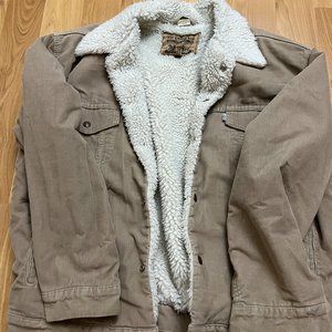 Levi's Vintage Trucker Sherpa Jacket Beige/Khaki Size Large